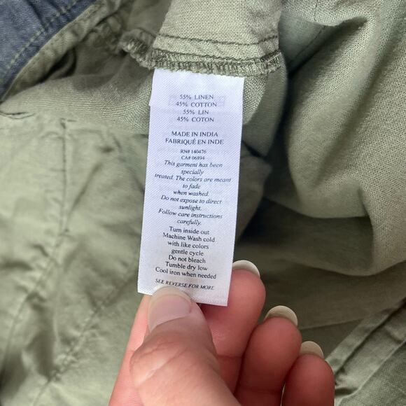 Faherty Green Malibu Short Linen Blend Chino Lightweight Casual Summer Size 40 - Picture 6 of 11